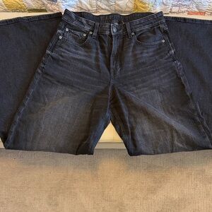 American Eagle Black Washed Super Wide Leg Jeans